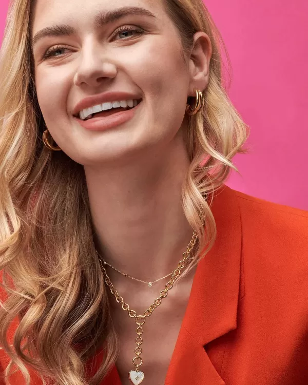 Adalynn 18K Gold Vermeil Heart Y Necklace In Ivory Mother-Of-Pearl^Kendra Scott Store