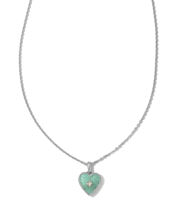 Adalynn Sterling Silver Heart Pendant Necklace In Turquoise^Kendra Scott Best