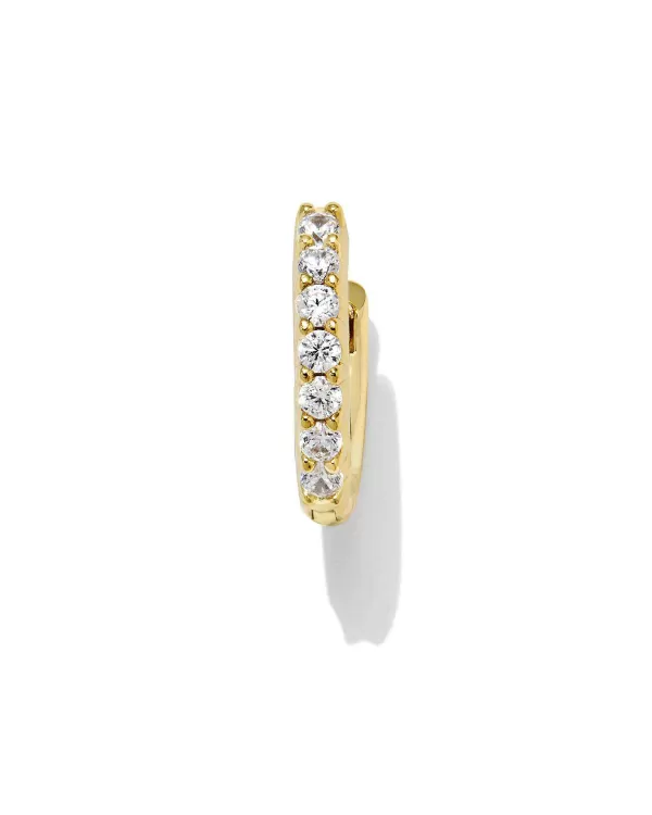 Addison Gold Crystal Single Huggie Earring In White Crystal^Kendra Scott Cheap