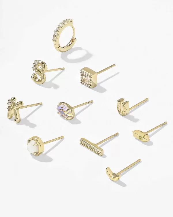 Addison Gold Crystal Single Huggie Earring In White Crystal^Kendra Scott Cheap