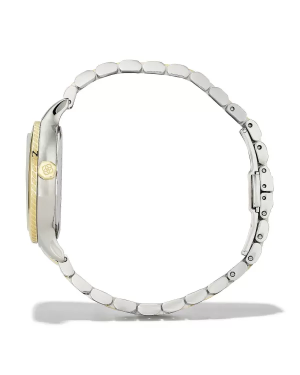 Alex Two Tone Stainless Steel 35Mm Narrow Watch In Ivory Mother-Of-Pearl^Kendra Scott Shop