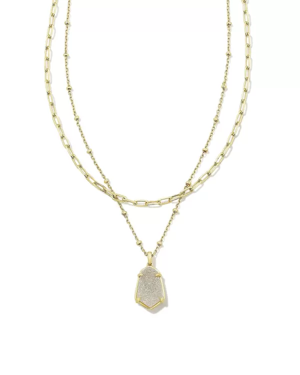 Alexandria Gold Multi Strand Necklace In Iridescent Drusy^Kendra Scott Sale