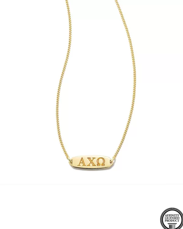 Alpha Chi Omega Pendant Necklace In 18K Gold Vermeil^Kendra Scott New