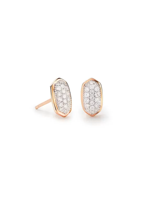 Amelee Earrings In Pave Diamond And 14K Rose Gold^Kendra Scott Outlet