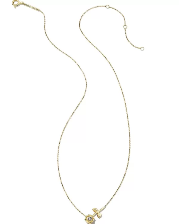 Ansel Rose 14K Yellow Gold Pendant Necklace In White Diamond^Kendra Scott Cheap