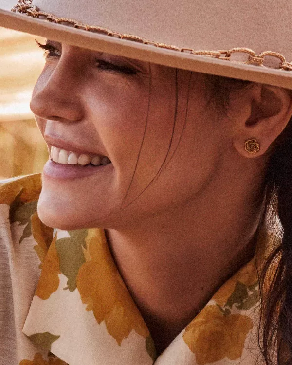 Ansel Rose Stud Earrings In Vintage Gold^Kendra Scott Best