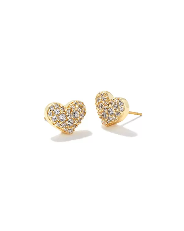 Ari Gold Pave Crystal Heart Earrings In White Crystal^Kendra Scott Best Sale