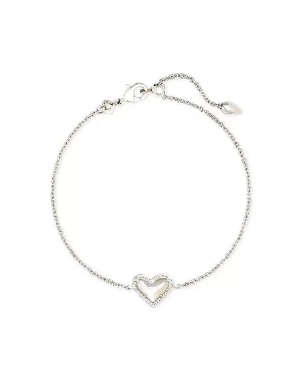 Ari Heart Silver Chain Bracelet In Ivory Mother-Of-Pearl^Kendra Scott Online