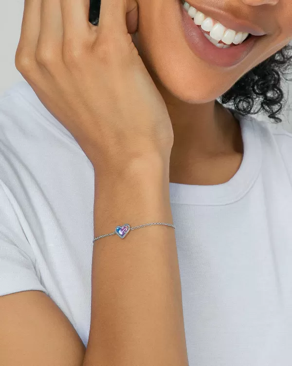 Ari Heart Silver Chain Bracelet In Platinum Drusy^Kendra Scott Shop