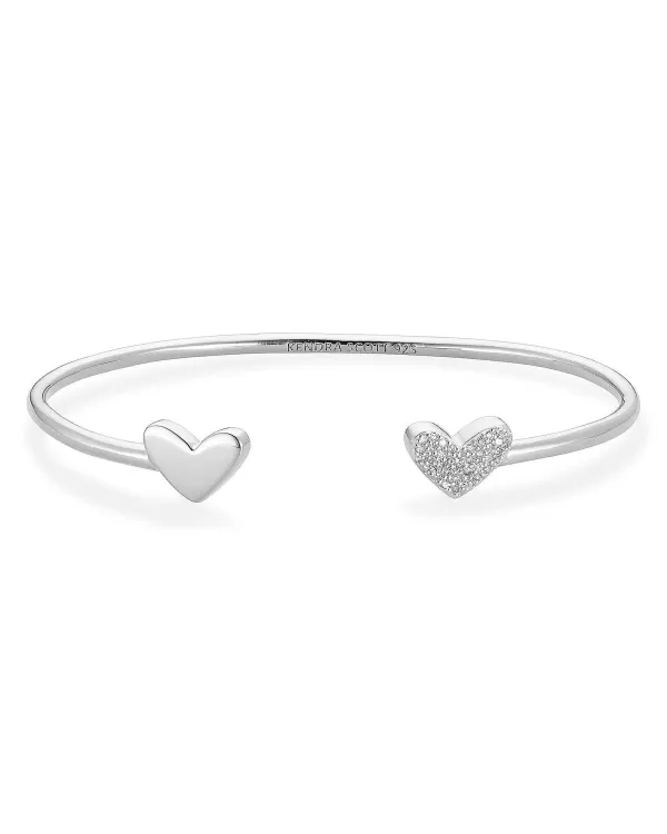Ari Heart Sterling Silver Cuff Bracelet In White Diamond^Kendra Scott Fashion