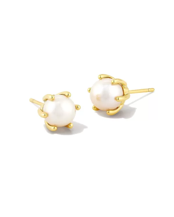 Ashton Gold Pearl Stud Earrings^Kendra Scott Clearance