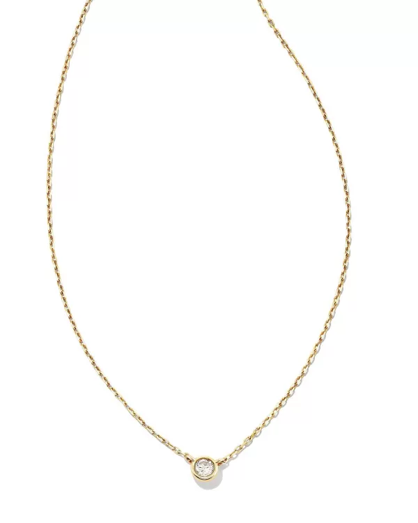 Audrey 14K Yellow Gold Pendant Necklace In White Diamond^Kendra Scott Clearance