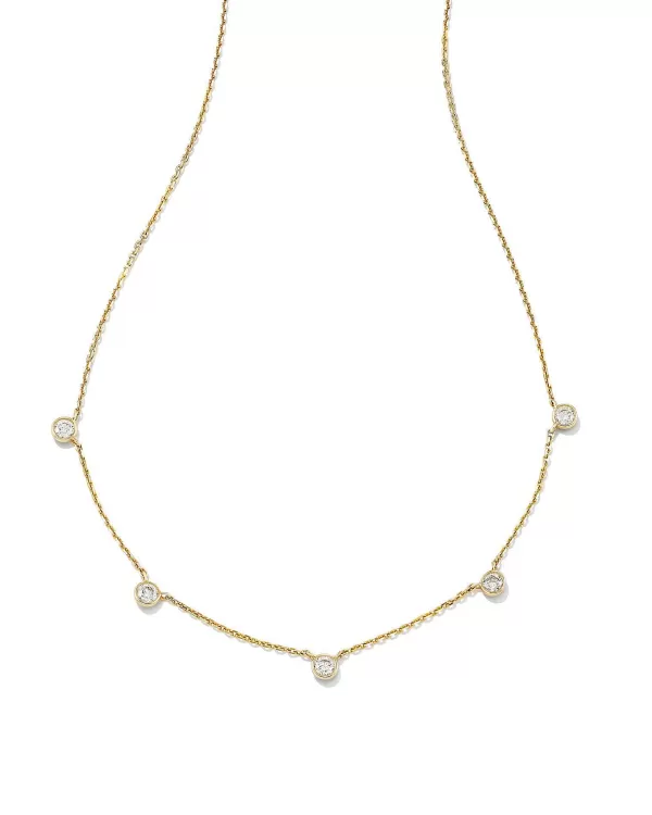 Audrey 14K Yellow Gold Strand Necklace In White Diamond^Kendra Scott Online