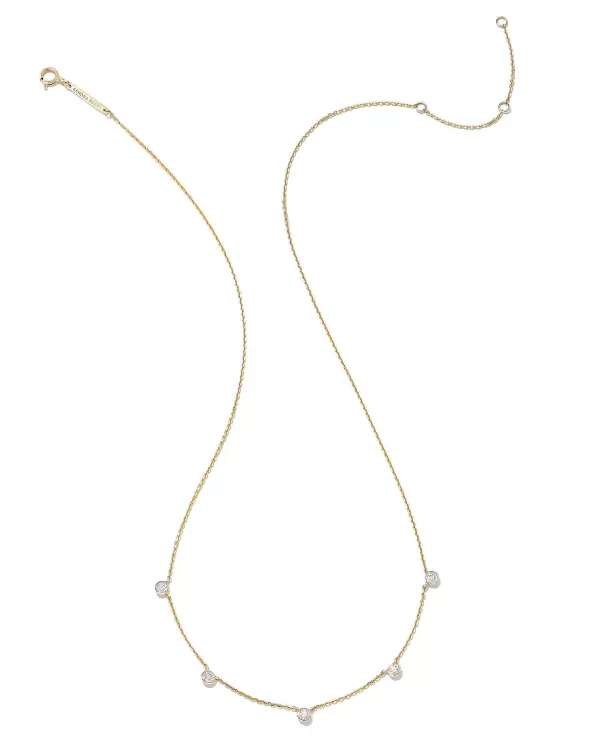 Audrey 14K Yellow Gold Strand Necklace In White Diamond^Kendra Scott Online
