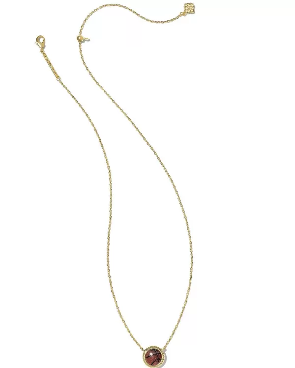 Basketball Gold Short Pendant Necklace In Orange Goldstone^Kendra Scott Sale