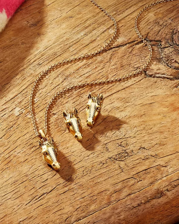 Beau Horse Pendant Necklace In Vintage Gold^Kendra Scott Sale
