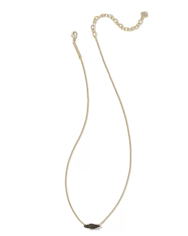 Bridgete Gold Pendant Necklace In Black Drusy^Kendra Scott Outlet