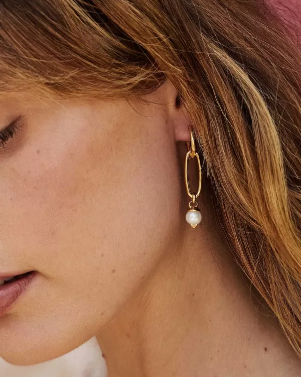 Brooklyn Convertible Pearl 18K Gold Vermeil Charm Earrings In White Pearl^Kendra Scott Cheap
