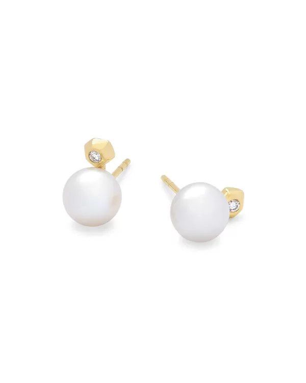 Cathleen 14K Yellow Gold Stud Earrings In Pearl^Kendra Scott Discount