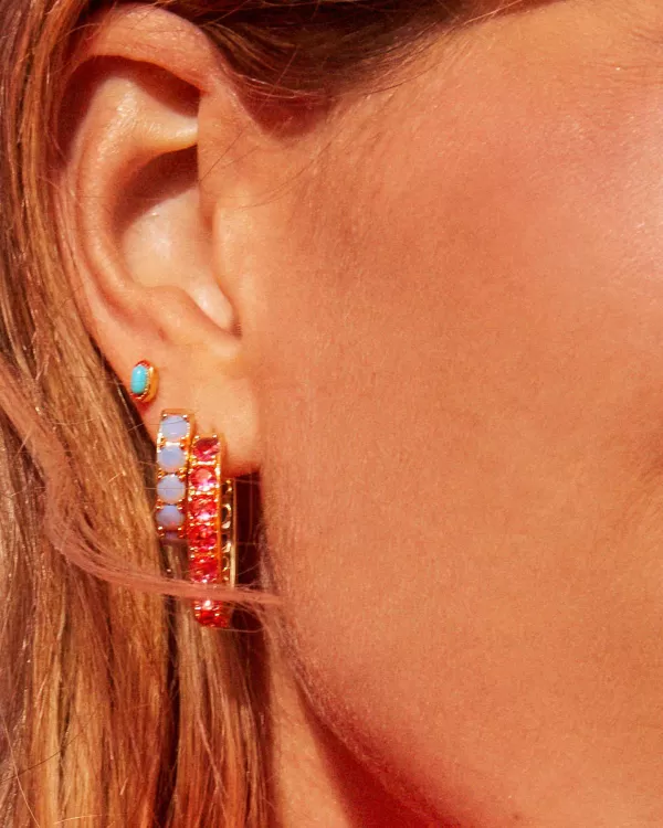 Chandler Gold Hoop Earrings In Pink Blue Mix^Kendra Scott Clearance