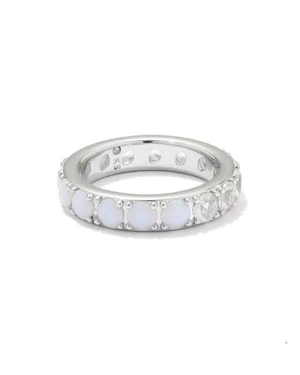 Chandler Silver Band Ring In White Opalite Mix^Kendra Scott Fashion