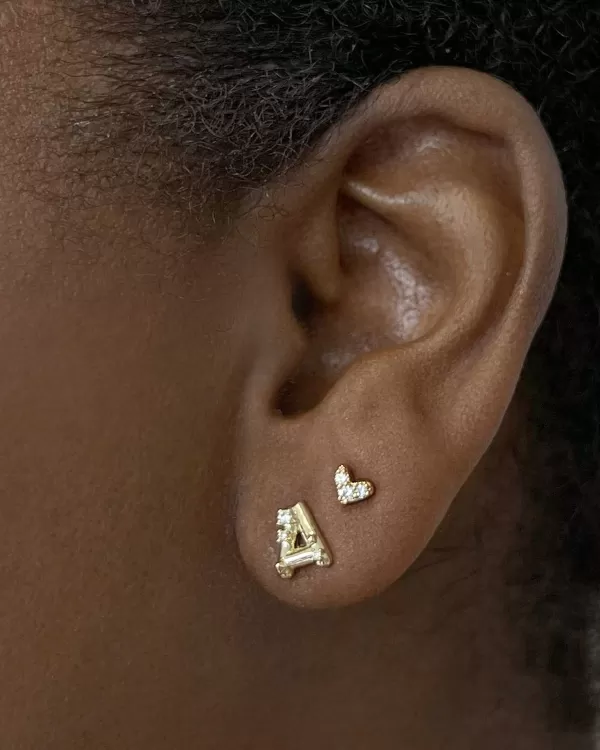 Crystal Letter A Gold Single Stud Earring In White Crystal^Kendra Scott Hot