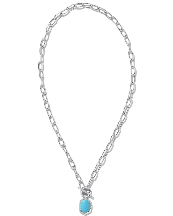 Daphne Convertible Silver Link And Chain Necklace In Variegated Turquoise Magnesite^Kendra Scott Online