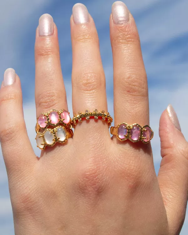 Daphne Gold Band Ring In Light Pink Iridescent Abalone^Kendra Scott Clearance