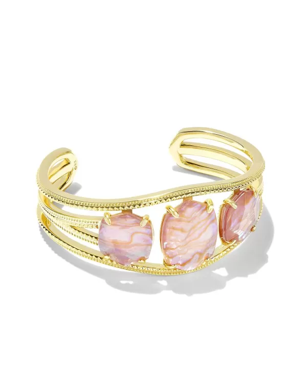 Daphne Gold Statement Cuff In Light Pink Iridescent Abalone^Kendra Scott Best