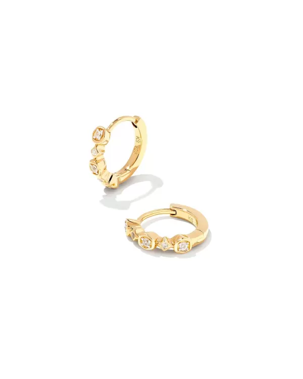 Davie 18K Gold Vermeil Trio Huggie Earrings In White Sapphire^Kendra Scott Store