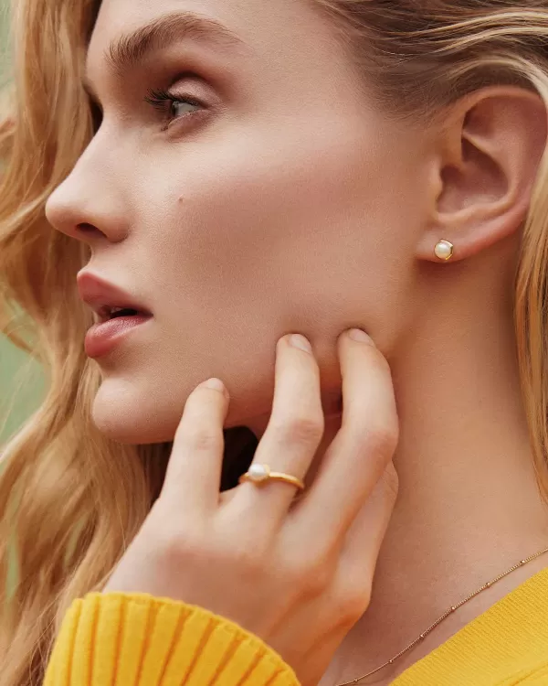 Davie Pearl 18K Gold Vermeil Stud Earrings In White Pearl^Kendra Scott Sale