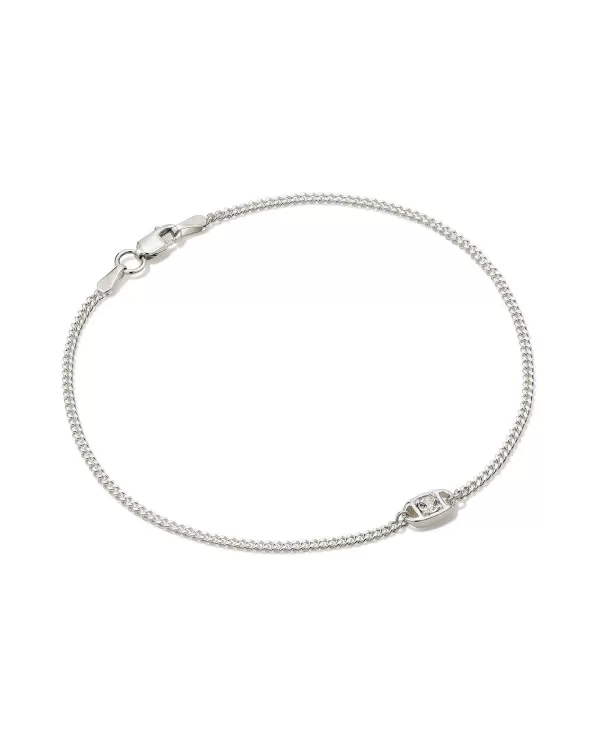 Delaney Sterling Silver Curb Chain Bracelet In White Sapphire^Kendra Scott Discount
