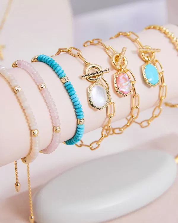 Deliah Gold Delicate Chain Bracelet In Rose Quartz^Kendra Scott Online