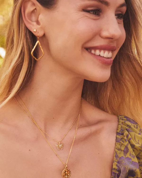Delicate Butterfly 18K Gold Vermeil Pendant Necklace In White Sapphire^Kendra Scott Online