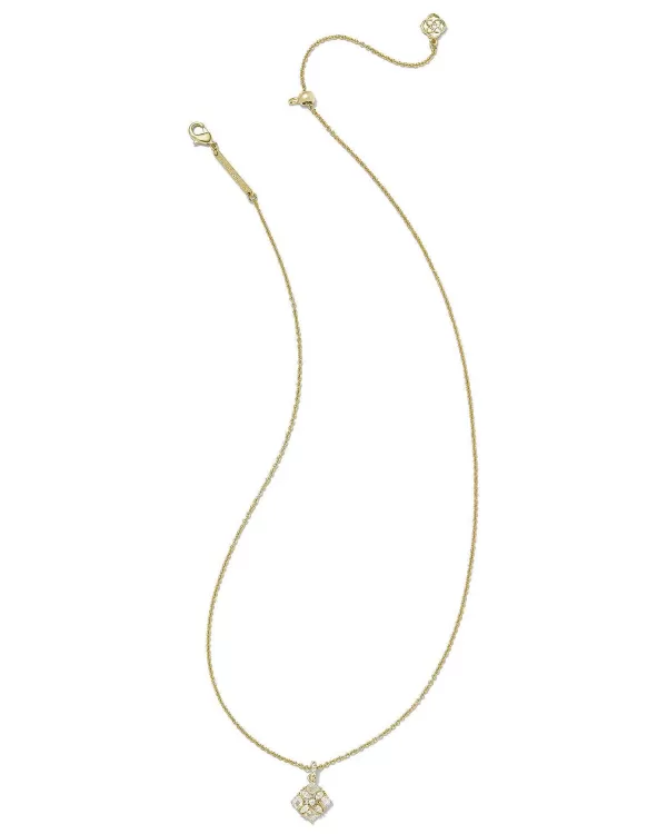 Dira Gold Crystal Short Pendant Necklace In White Crystal^Kendra Scott Clearance