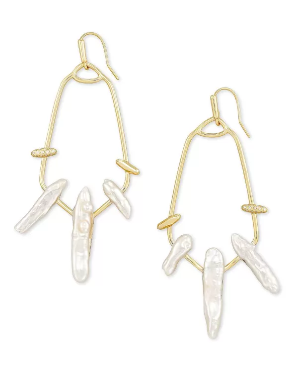 Eileen Gold Statement Earrings In White Pearl^Kendra Scott Cheap
