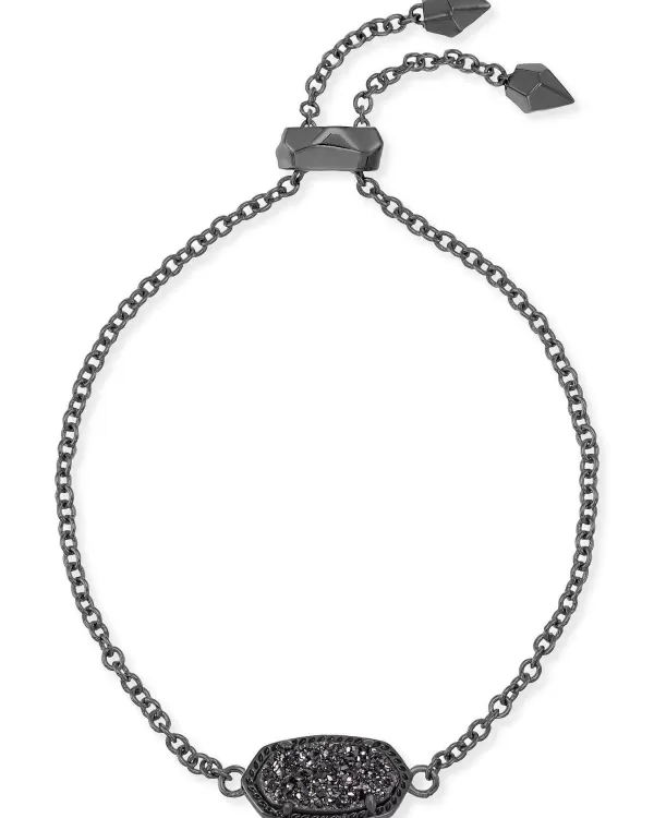 Elaina Gunmetal Adjustable Chain Bracelet In Black Drusy^Kendra Scott Outlet
