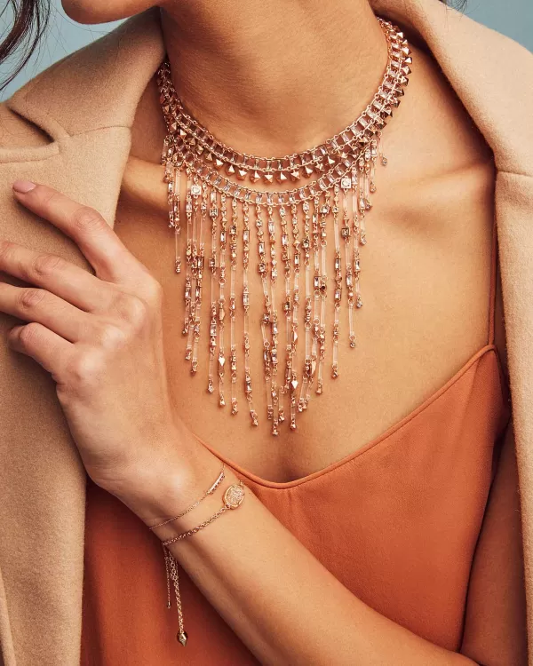 Elaina Rose Gold Adjustable Chain Bracelet In Iridescent Drusy^Kendra Scott Best