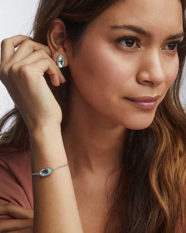 Elaina Silver Adjustable Chain Bracelet In Dichroic Glass^Kendra Scott Store
