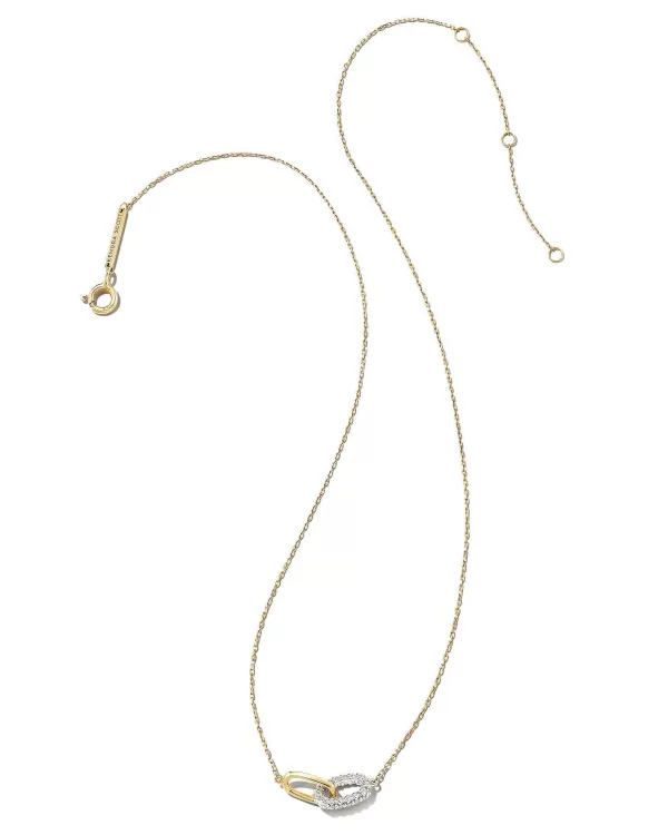 Elisa 14K Yellow Gold Interlocking Pendant Necklace In White Diamond^Kendra Scott Hot