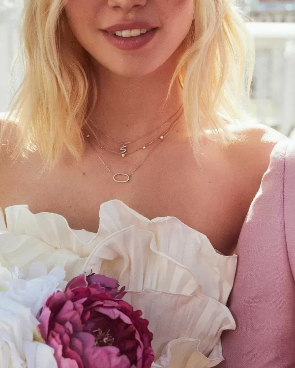 Elisa 14K Yellow Gold Open Frame Pendant Necklace In White Diamond^Kendra Scott Hot