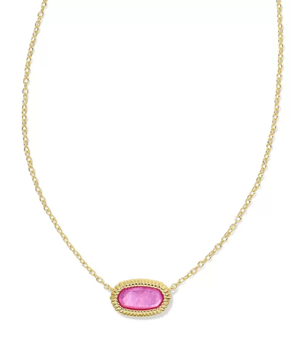 Elisa Gold Ridge Frame Short Pendant Necklace In Azalea Illusion^Kendra Scott Discount