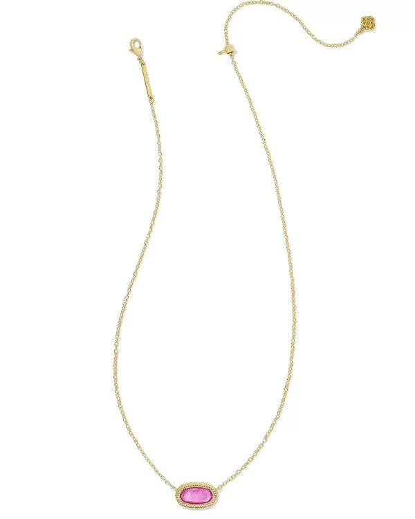 Elisa Gold Ridge Frame Short Pendant Necklace In Azalea Illusion^Kendra Scott Discount