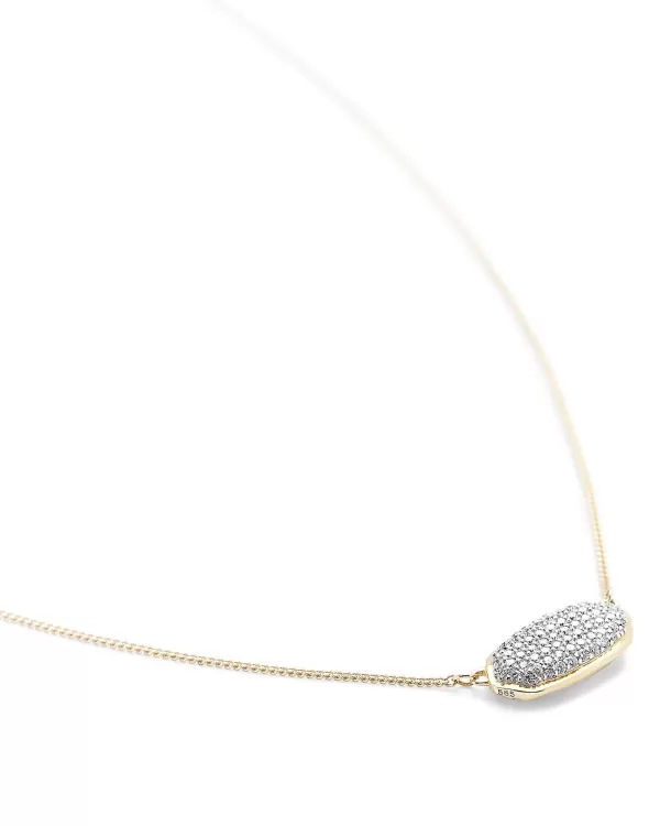 Elisa Pendant Necklace In Pave Diamond And 14K Yellow Gold^Kendra Scott Sale
