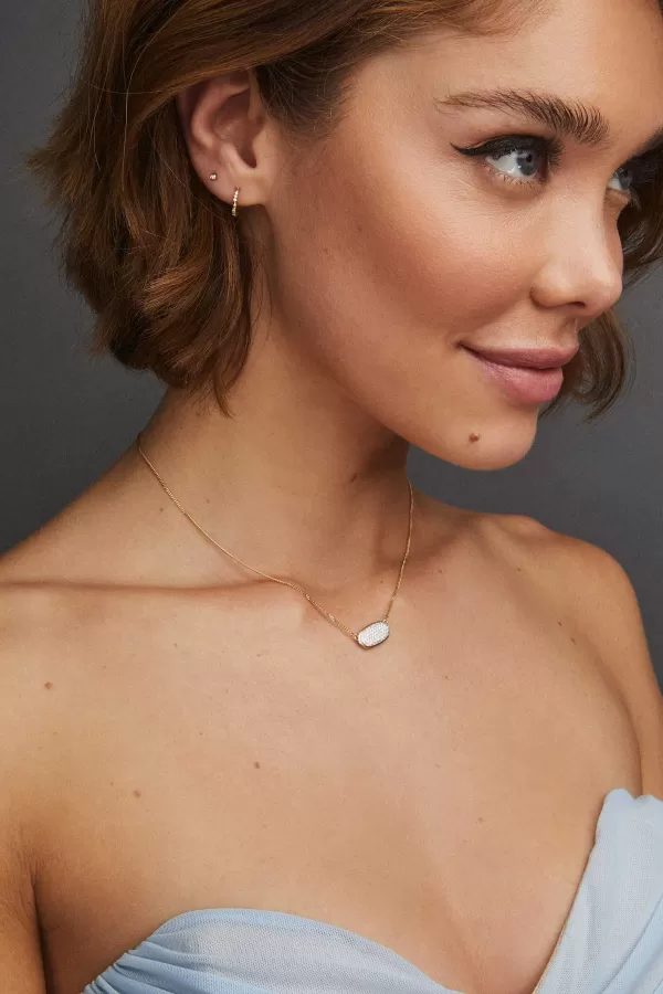 Elisa Pendant Necklace In Pave Diamond And 14K Yellow Gold^Kendra Scott Sale