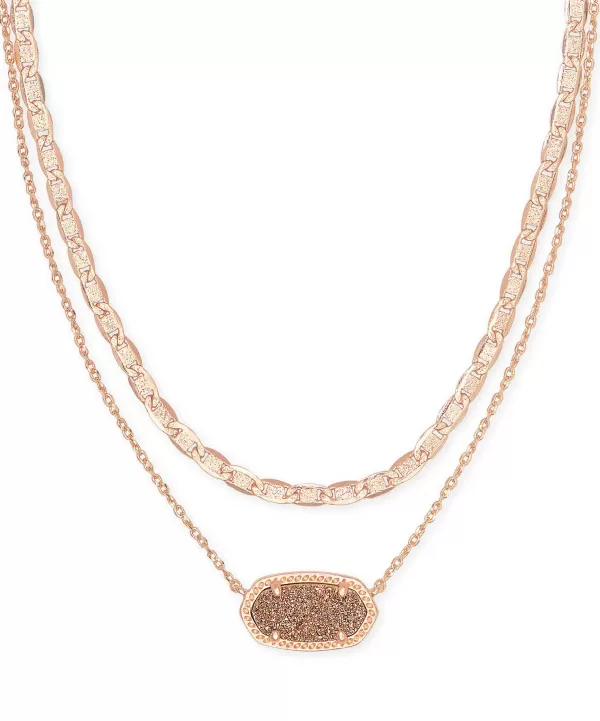Elisa Rose Gold Multi Strand Necklace In Rose Gold Drusy^Kendra Scott Best