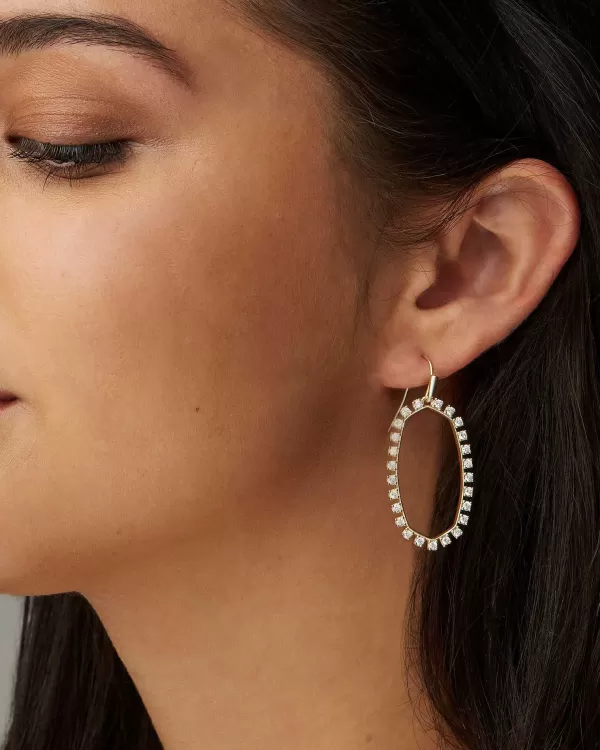 Elle Open Frame Crystal Drop Earrings In Rose Gold^Kendra Scott Clearance
