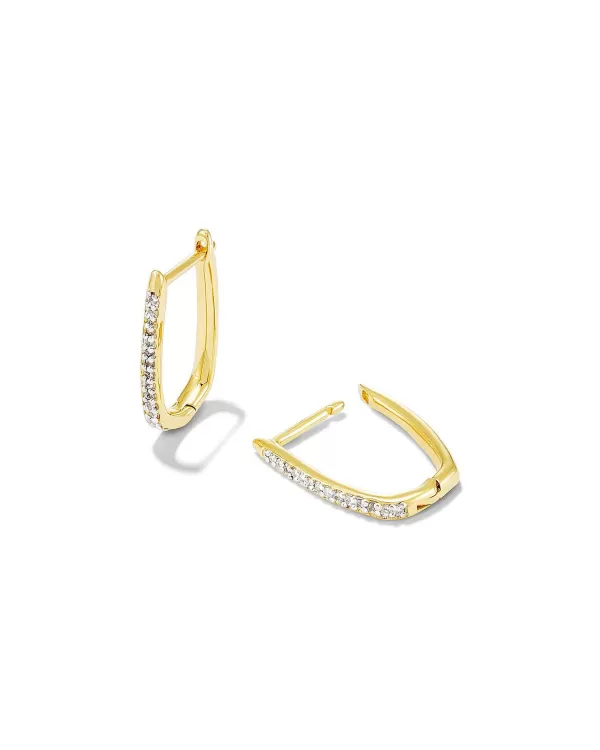 Ellen Luxe 18K Gold Vermeil Huggie Earrings In White Sapphire^Kendra Scott Best