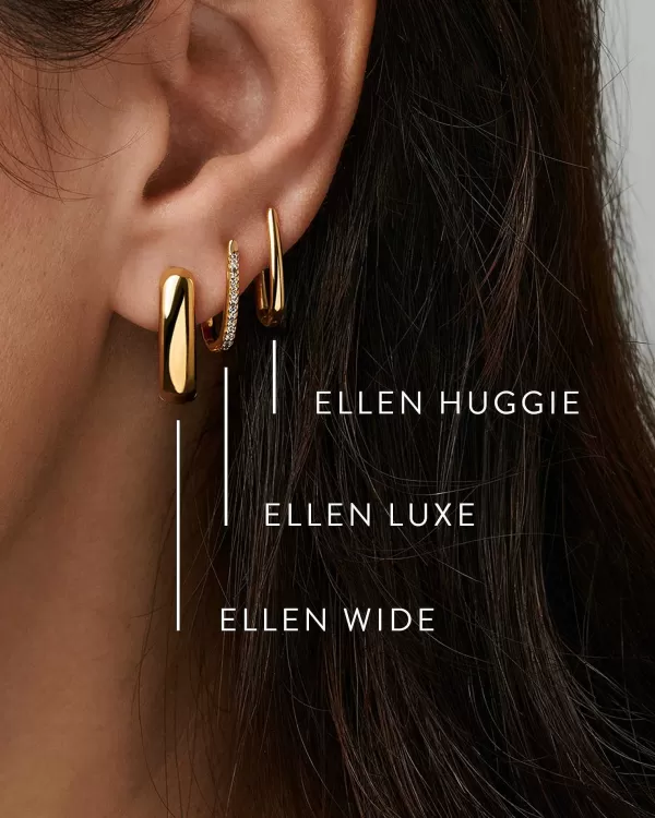 Ellen Luxe 18K Gold Vermeil Huggie Earrings In White Sapphire^Kendra Scott Best