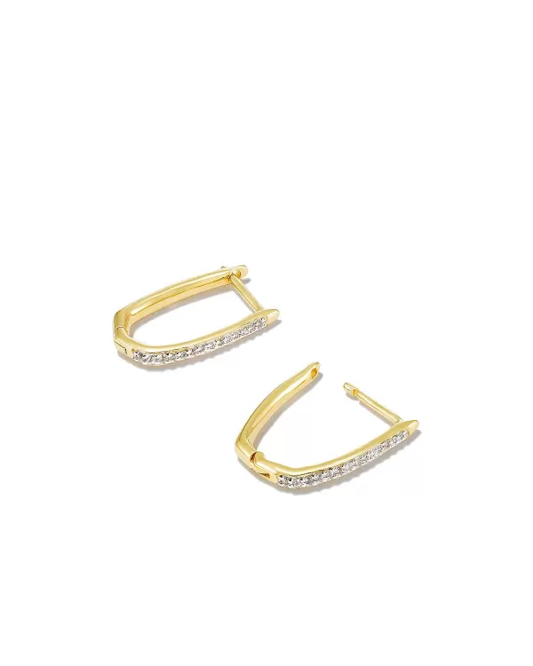 Ellen Luxe 18K Gold Vermeil Huggie Earrings In White Sapphire^Kendra Scott Best